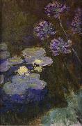 Claude Monet Water Lilies and Agapanthus Lilies France oil painting reproduction